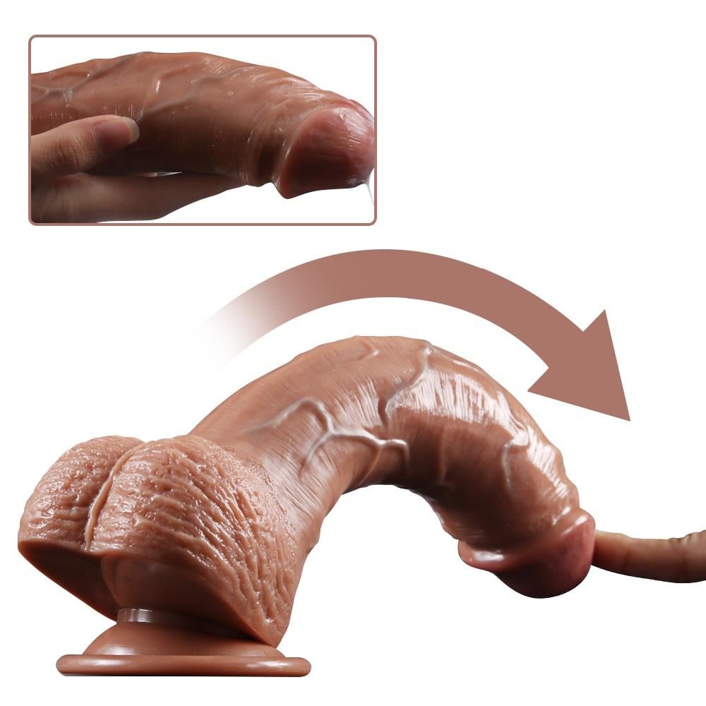 Yeni Nesil Çift Katmanlı 23,5 cm Realistik Dildo Penis