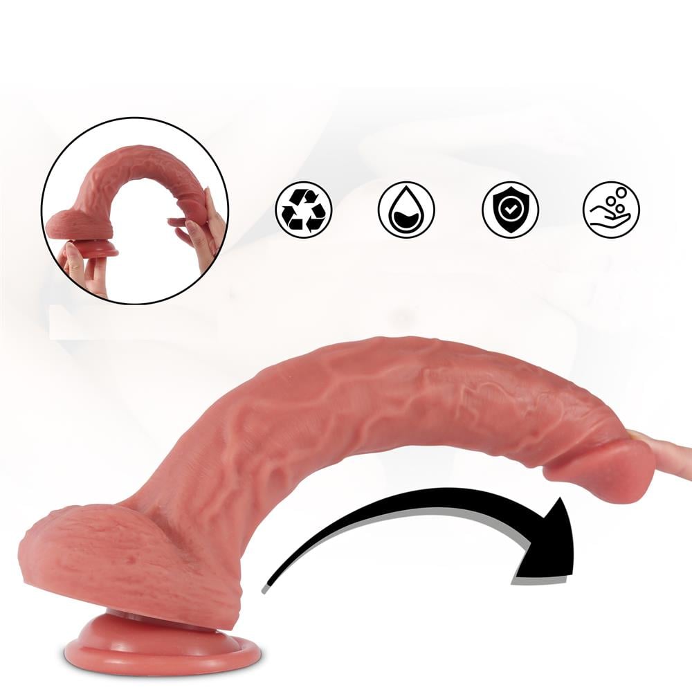 Yeni Nesil Çift Katmanlı 28,9 cm Realistik Dildo Penis