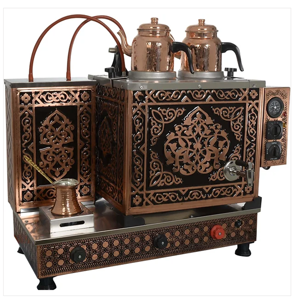 2 Demlikli Bakır Çay Kazanı 