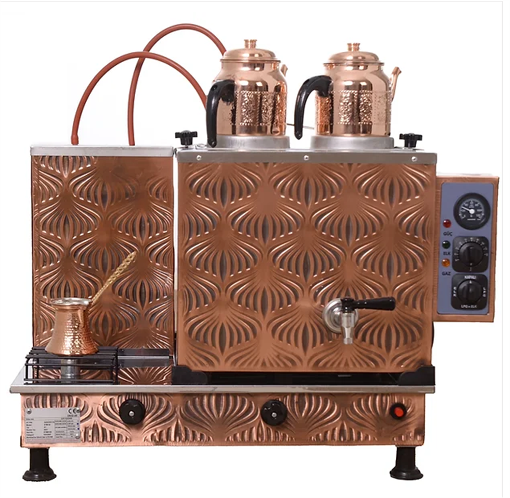 2 Demlikli Bakır Çay Kazanı 