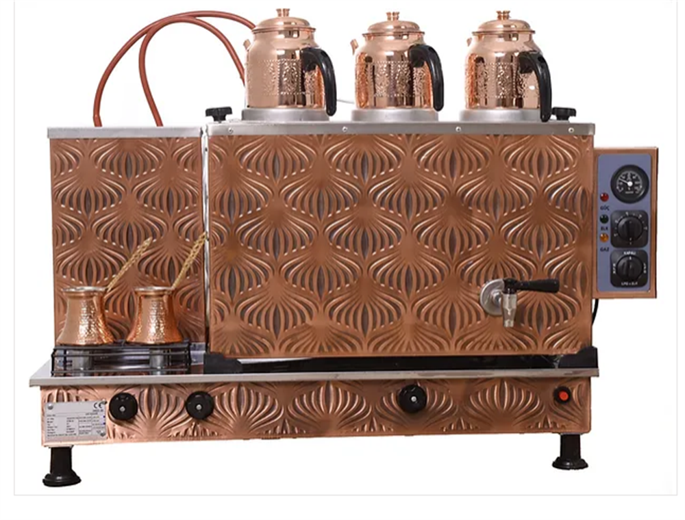 3 Demlikli Bakır Çay Kazanı 