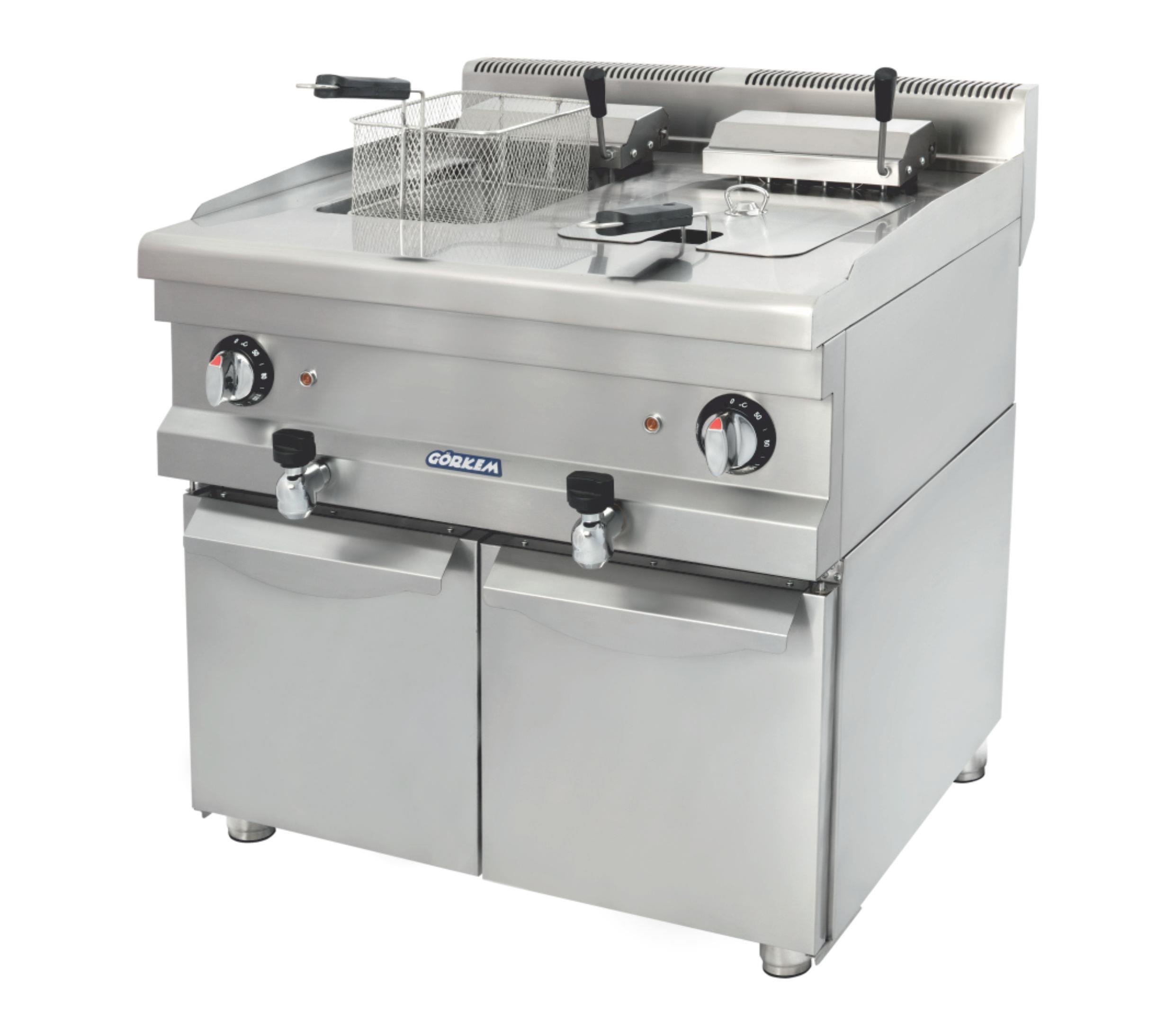 600 Seri 9+9 L Dolaplı Elektrikli Fritöz 