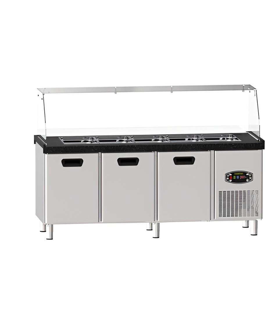 Tezgah Tipi Salata Bar, Isıtmalı, Üç Kapılı