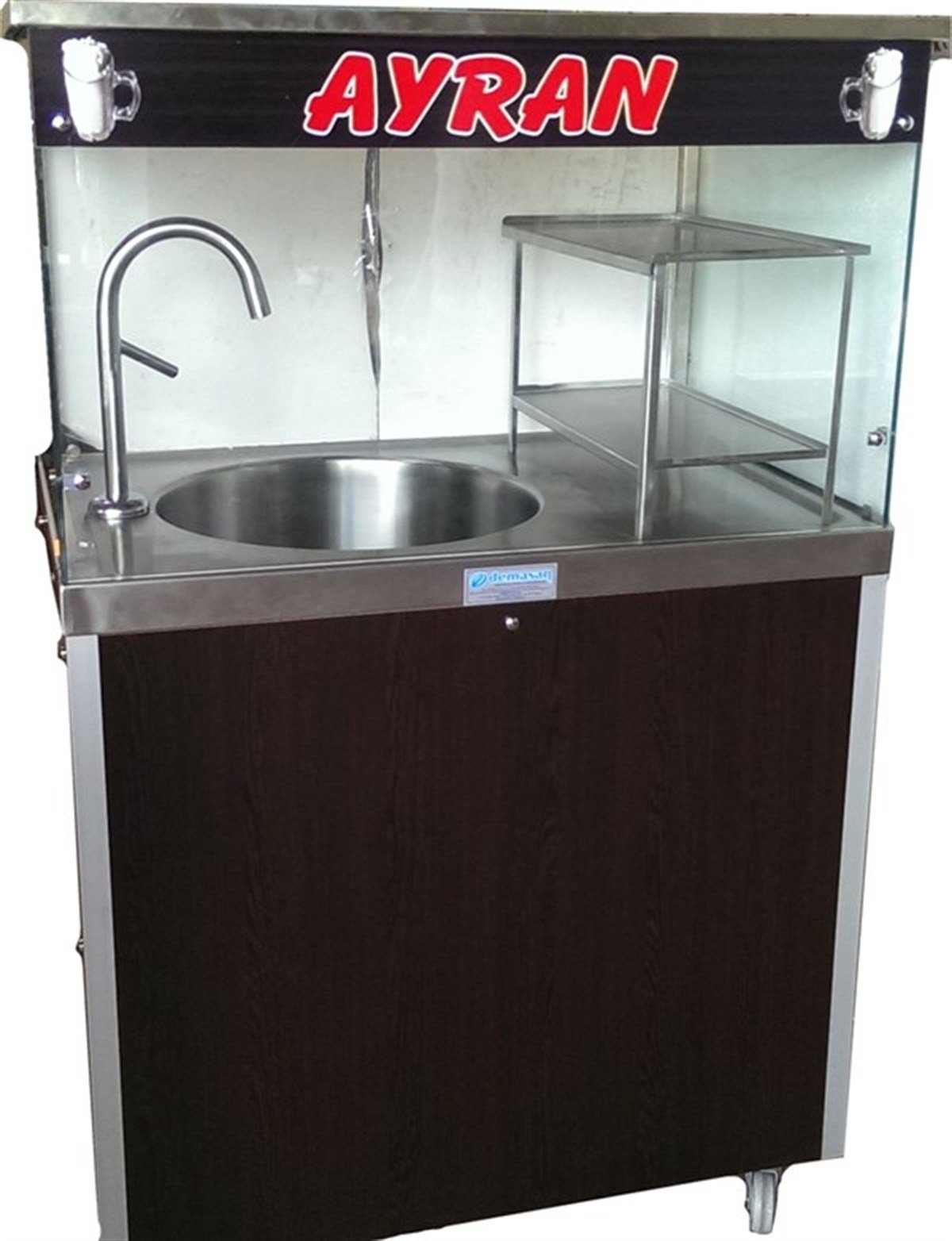 DEM06B-Bardak Raflı 20 Litre Yayık Ayran Makinası