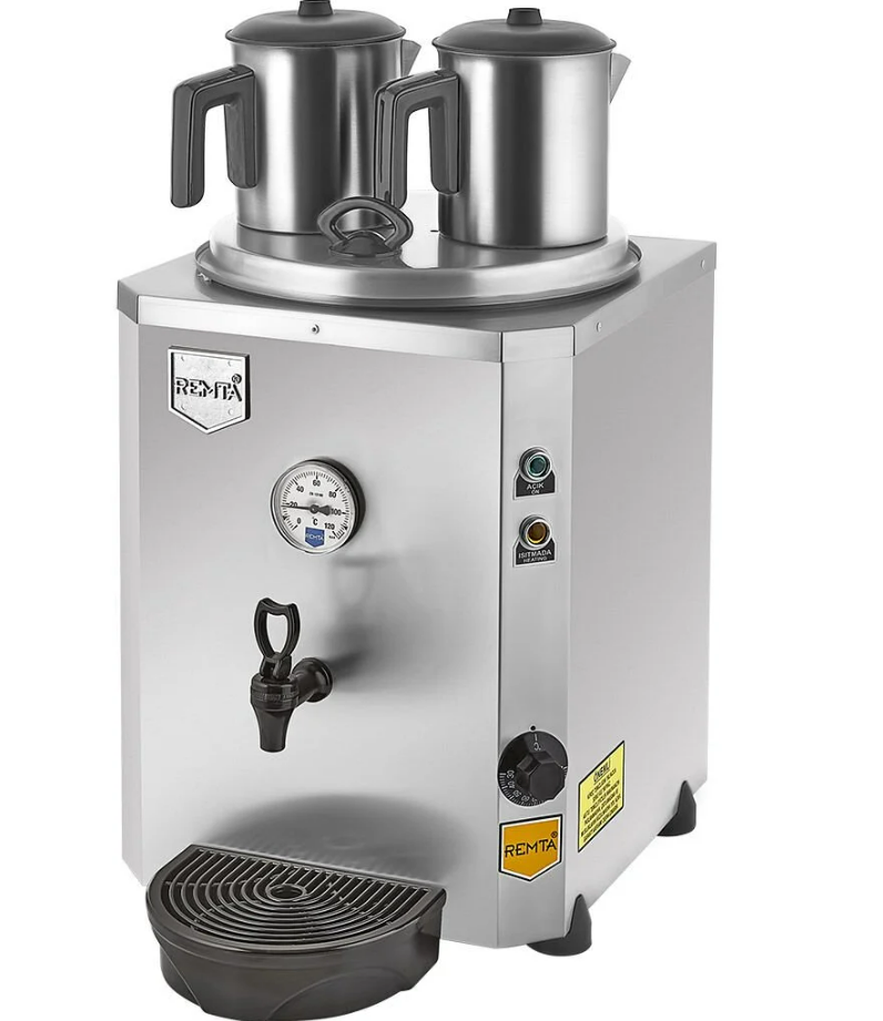 2 Demlikli Jumbo Çay Makinesi 23 lt Şamandıralı (Şebekeden Su Alma)