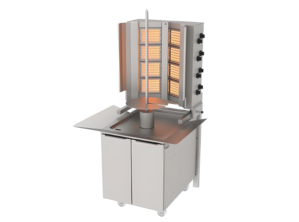 ADG-8D Döner Makineleri Duvara Monte Gazlı 8 Gözlü Hareketli Alt Arabalı Alttan Motorlu