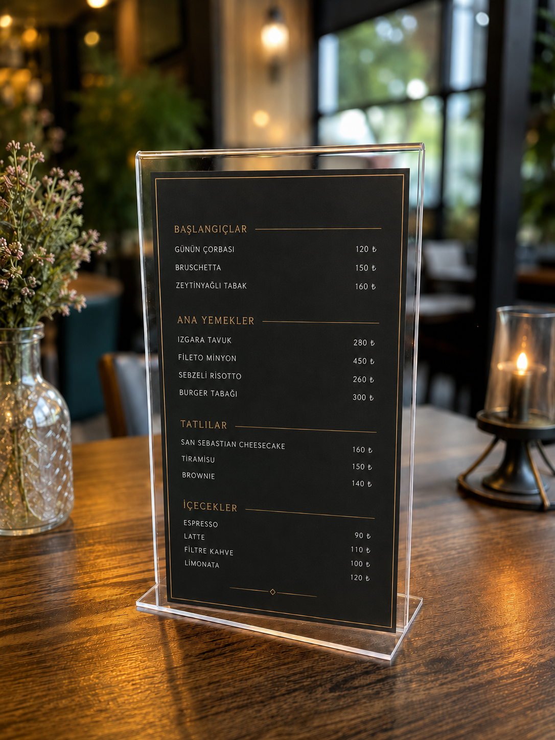 Biradlı T Tipi Dikey Menülük ( 14,8 x 21 cm )-GIDA SERVİS EKİPMANLARI - Demasan
