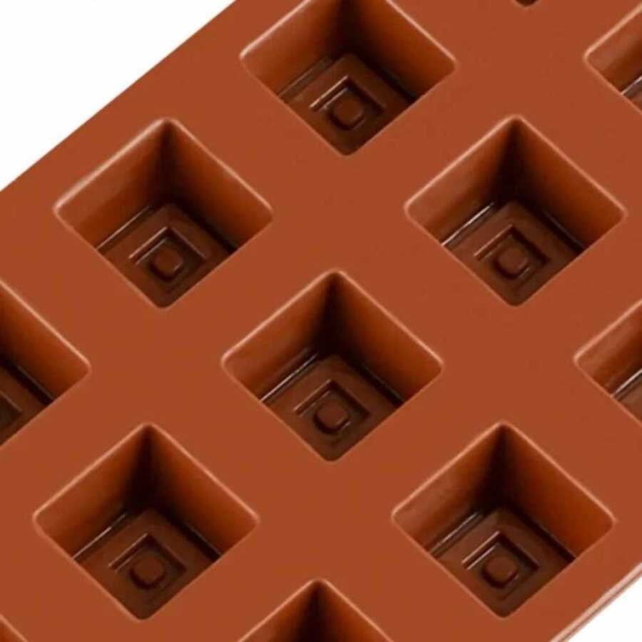 Epinox Çikolata Kalıbı - Silikon - Kare (KRS-20)-Pasta ve Baklava Kalıpları - Demasan
