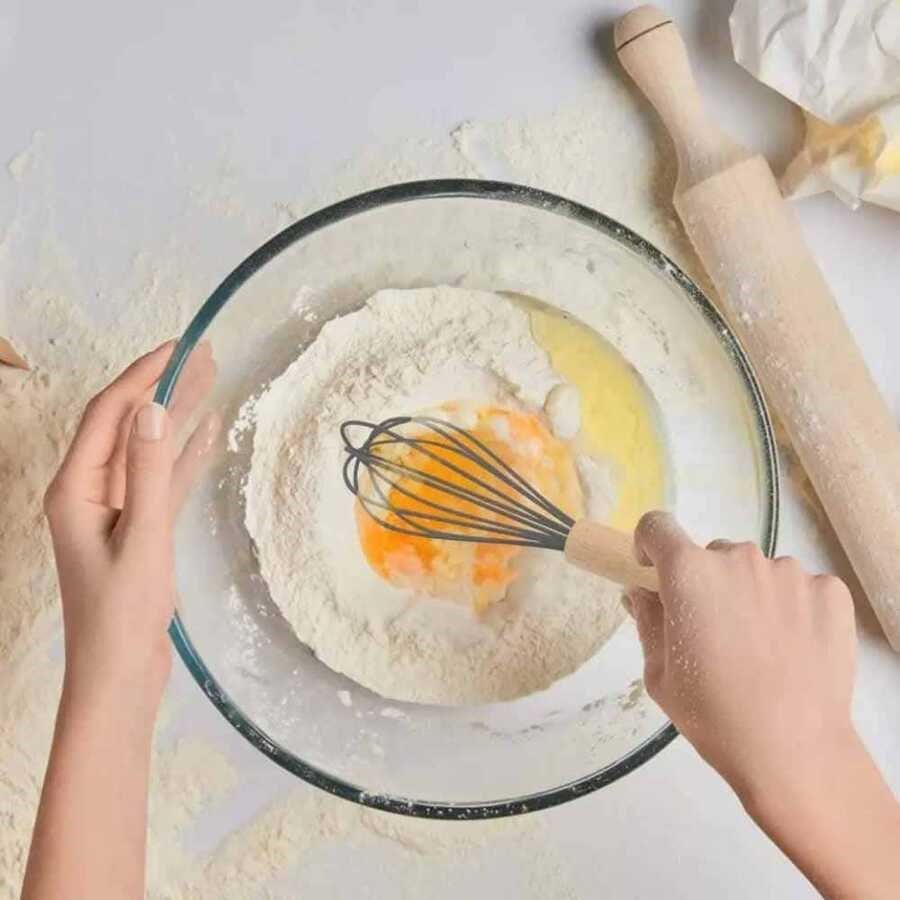 Epinox Silikon Çırpıcı 25 cm Ahşap Sap (SAP-30)-Pastacılık Sarf ve El Aletleri - Demasan
