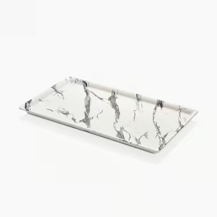 Gastro Boutique Mayamar Beyaz Mermer Dikdörtgen Platter 43x25 cm-Sunum Tabakları ve Kaseler - Demasan
