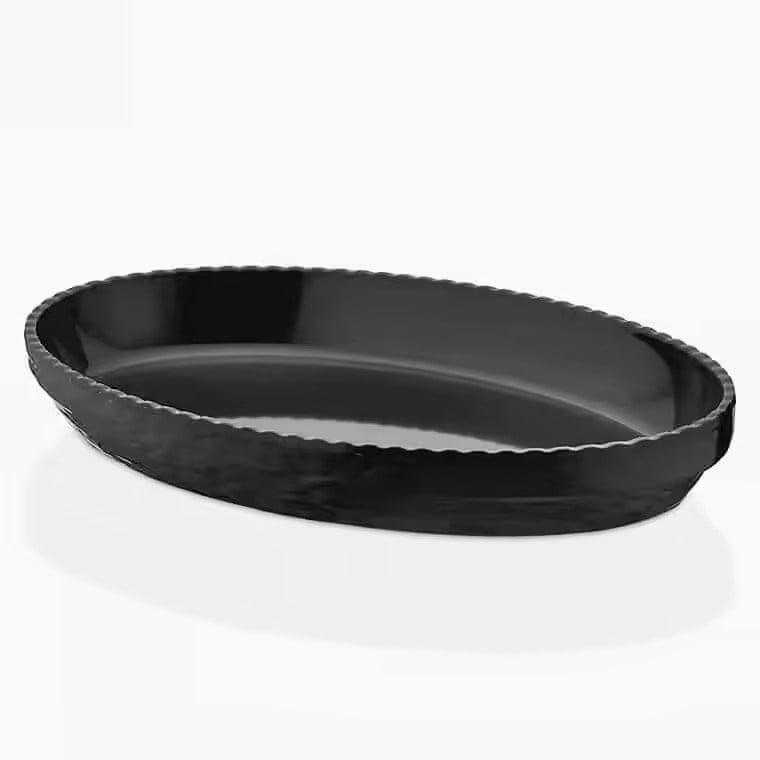 Gastro Boutique Olie Oval Platter 40x25 cm - Siyah-Sunum Tabakları ve Kaseler - Demasan
