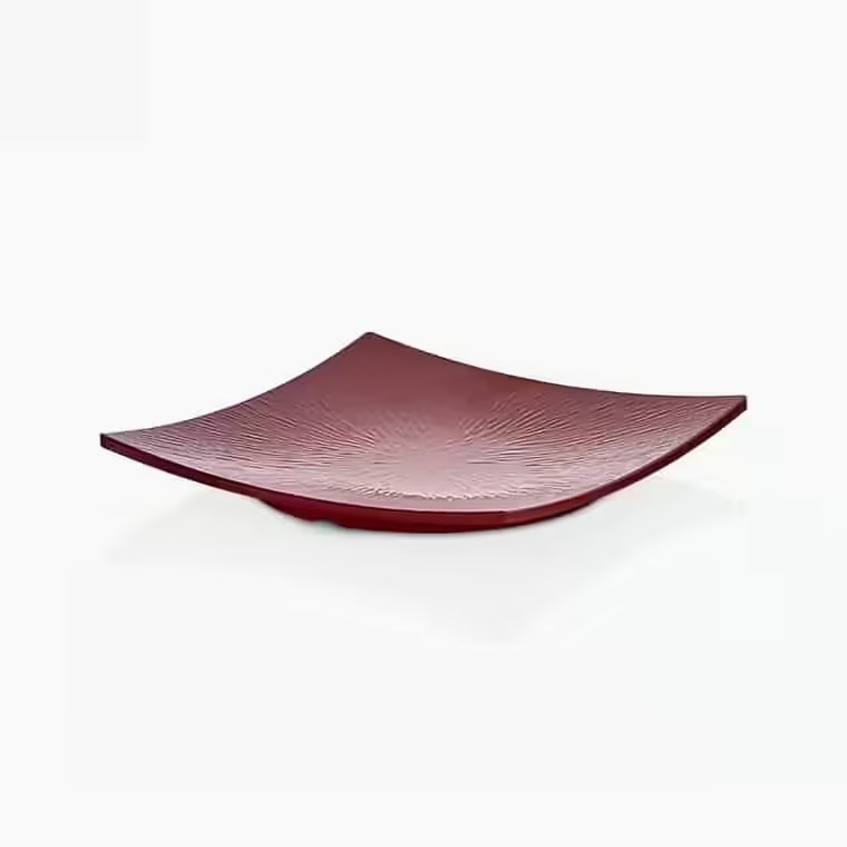 Gastro Boutique Saku Platter Yağmur Yüzey 22x22 cm - Kırmızı-Sunum Tabakları ve Kaseler - Demasan
