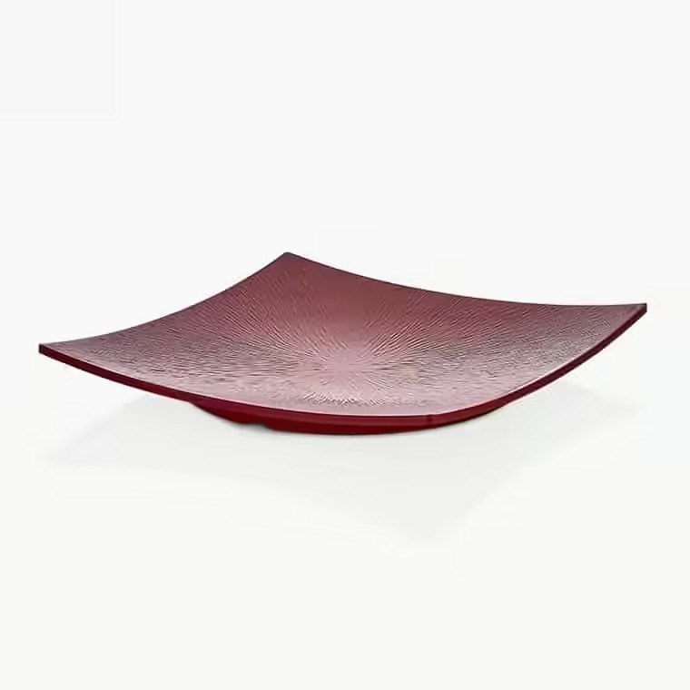Gastro Boutique Saku Platter Yağmur Yüzey 31x31 cm - Kırmızı-Sunum Tabakları ve Kaseler - Demasan
