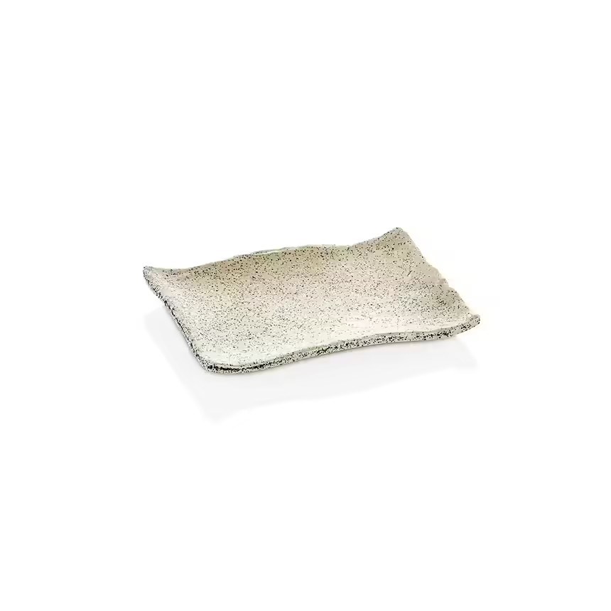 Gastro Boutique Terra Dikdörtgen Tabak 19x13,5 cm - Beyaz Granit-Kırılmaz Tabaklar - Demasan
