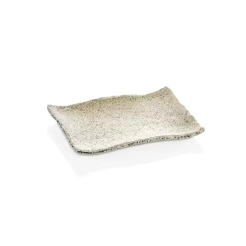 Gastro Boutique Terra Dikdörtgen Tabak 27,7x19,2 cm - Beyaz Granit-Kırılmaz Tabaklar - Demasan
