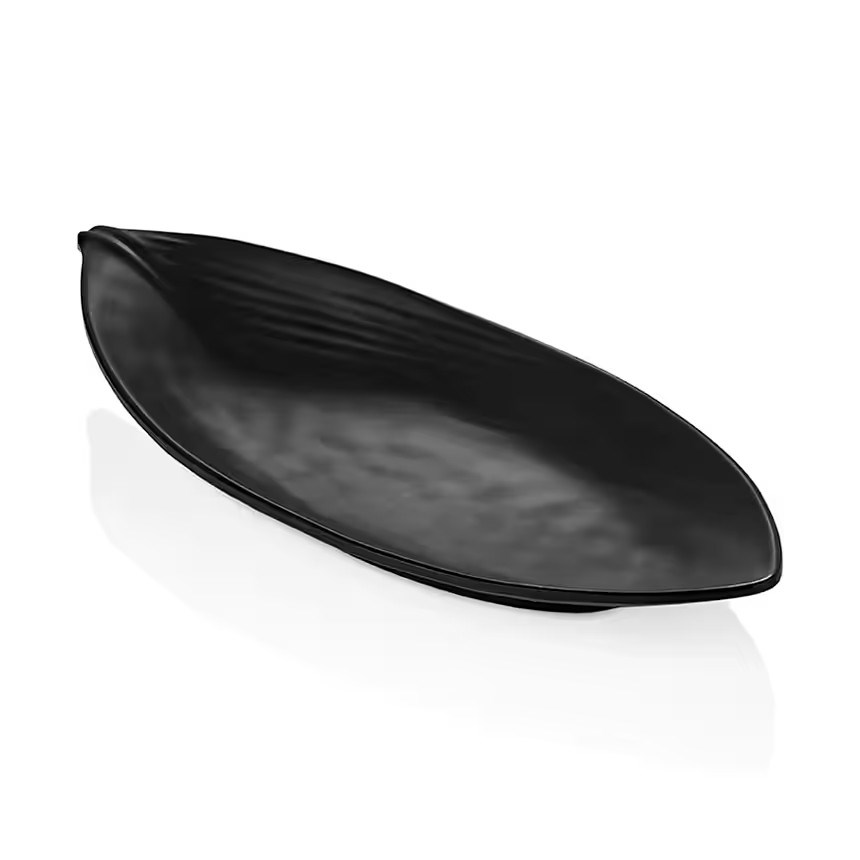 Gastro Boutique Terra Leaf Tabak 36,5x15,5 cm - Siyah-Kırılmaz Tabaklar - Demasan
