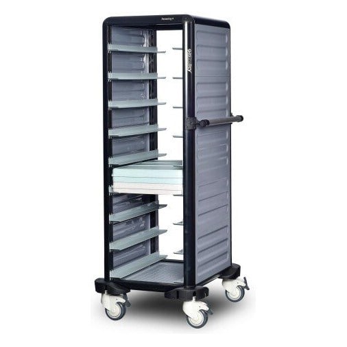 Gastrolley Tekli Termo Tepsi Arabası 9, 2 Yanı Kapalı, 57x71x149 cm-TEPSİ TAŞIMA ARABALARI - Demasan

