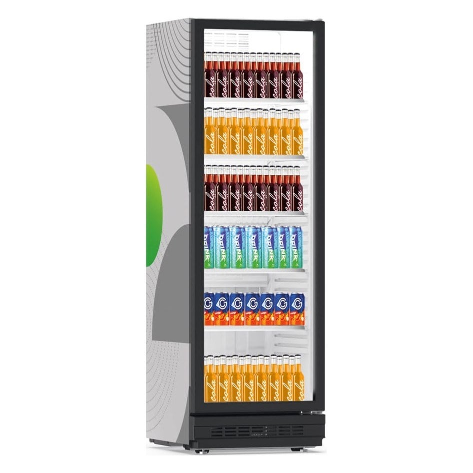 Green Cooler 375 EWOC Tek Cam Kapılı Dik Tip Şişe Soğutucu, Kanopisiz, 345 Lt, Tel Raflı-ŞİŞE SOĞUTUCULAR - Demasan
