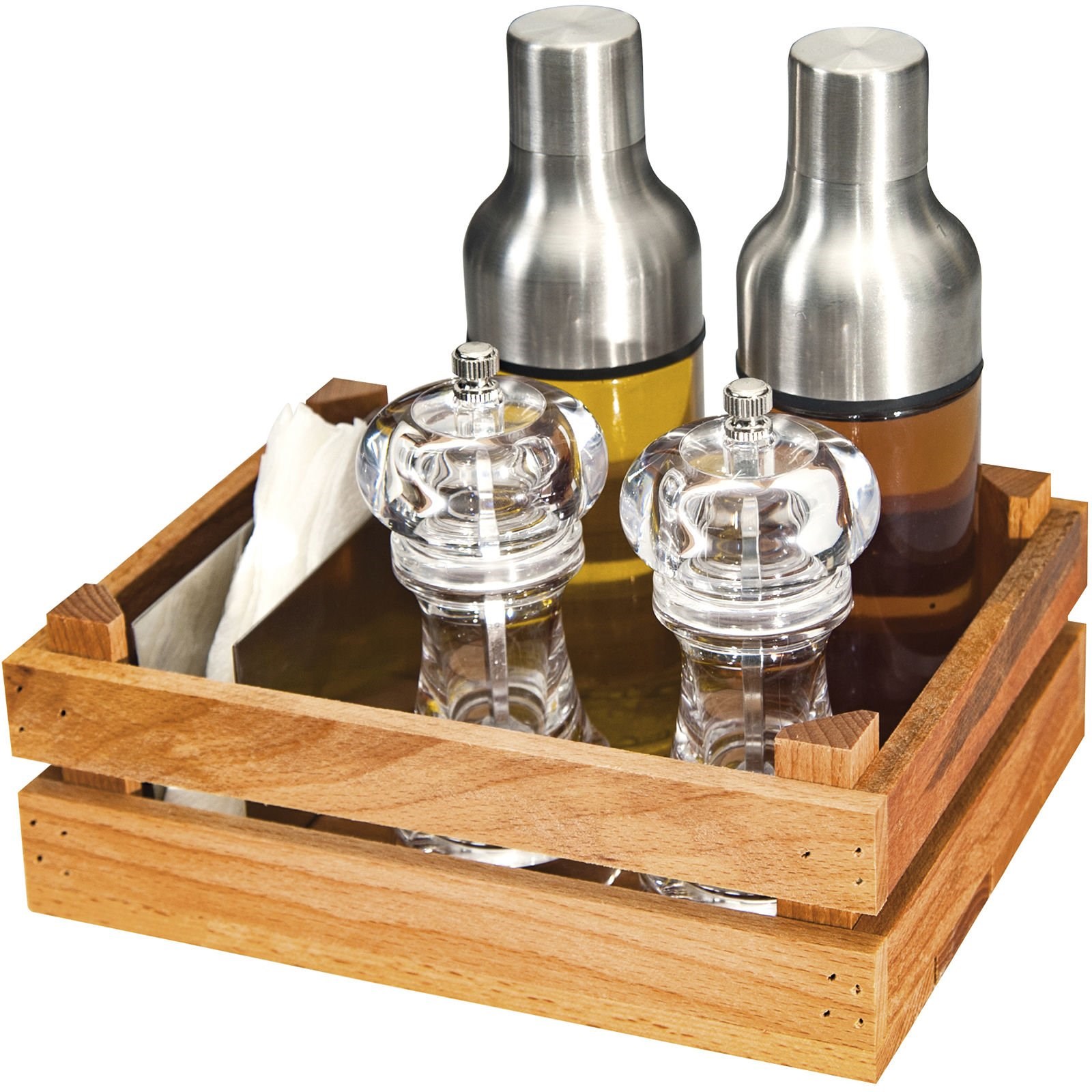 Groovy Ahşap Kasalı Beşli Set (GRV-2417)-Sosluk, Reçellik ve Şişeler - Demasan
