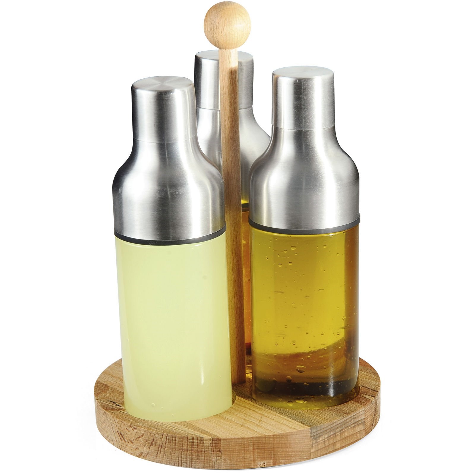 Groovy Ahşap Standlı Üçlü Yağlık Stand (GRV-2412)-Sosluk, Reçellik ve Şişeler - Demasan
