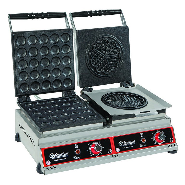 Himaksan BPW-2 PKW-2 Elektrikli Papatya+Bubble Waffle Makinası-WAFFLE PİŞİRİCİLER - Demasan
