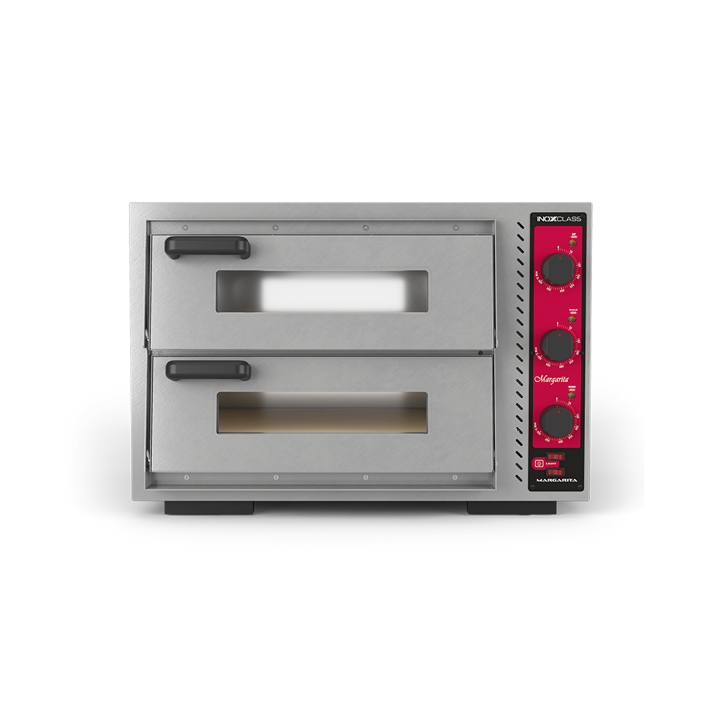 Inoxclass M-402E Pizza Fırını, Elektrikli, Çift Katlı, 4 Pizza Ø25 cm-ELEKTRİKLİ PİZZA FIRINLARI - Demasan
