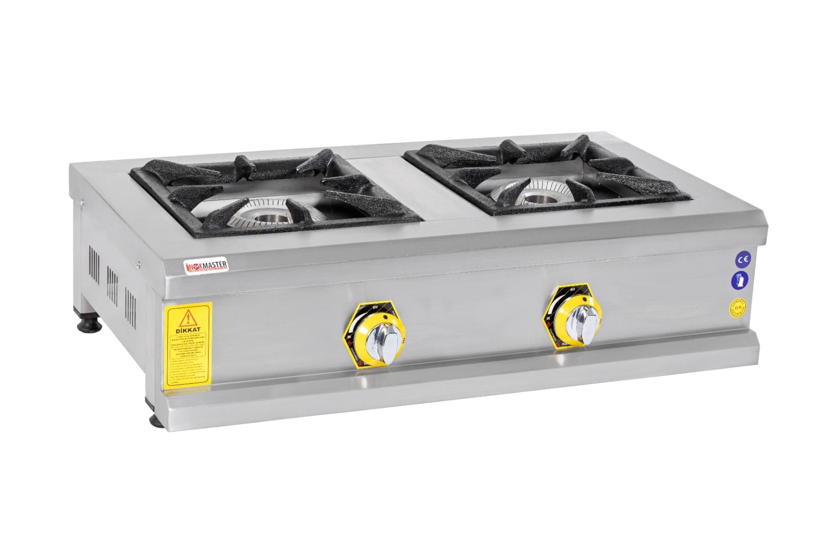 Inoxmaster Profesyonel 2 Brülörlü Mini Ocak - Gazlı/LPG Uyumlu (İMR-MNOG-2) LOKANTACI OCAKLARI
