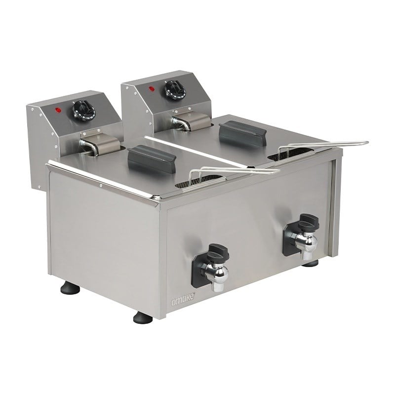 Omake Elektrikli Fritöz FRT12.E21 10+10 Lt. Tahliyeli-ELEKTRİKLİ FRİTÖZLER - Demasan
