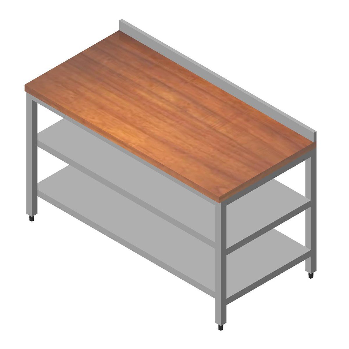 Öztiryakiler Çalışma Tezgah Ahşap Tablalı Ara Raflı 120x60-Standard Work Table - Demasan
