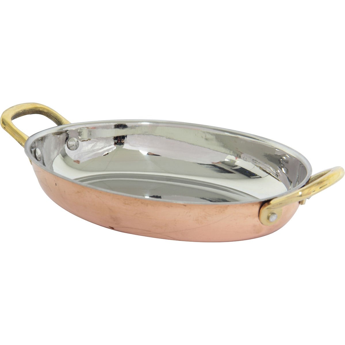 Öztiryakiler Gurmeaid Oval Yumurta Sahanı Dışı Bakır İçi Paslanmaz Çelik 16 cm-GIDA SERVİS EKİPMANLARI - Demasan
