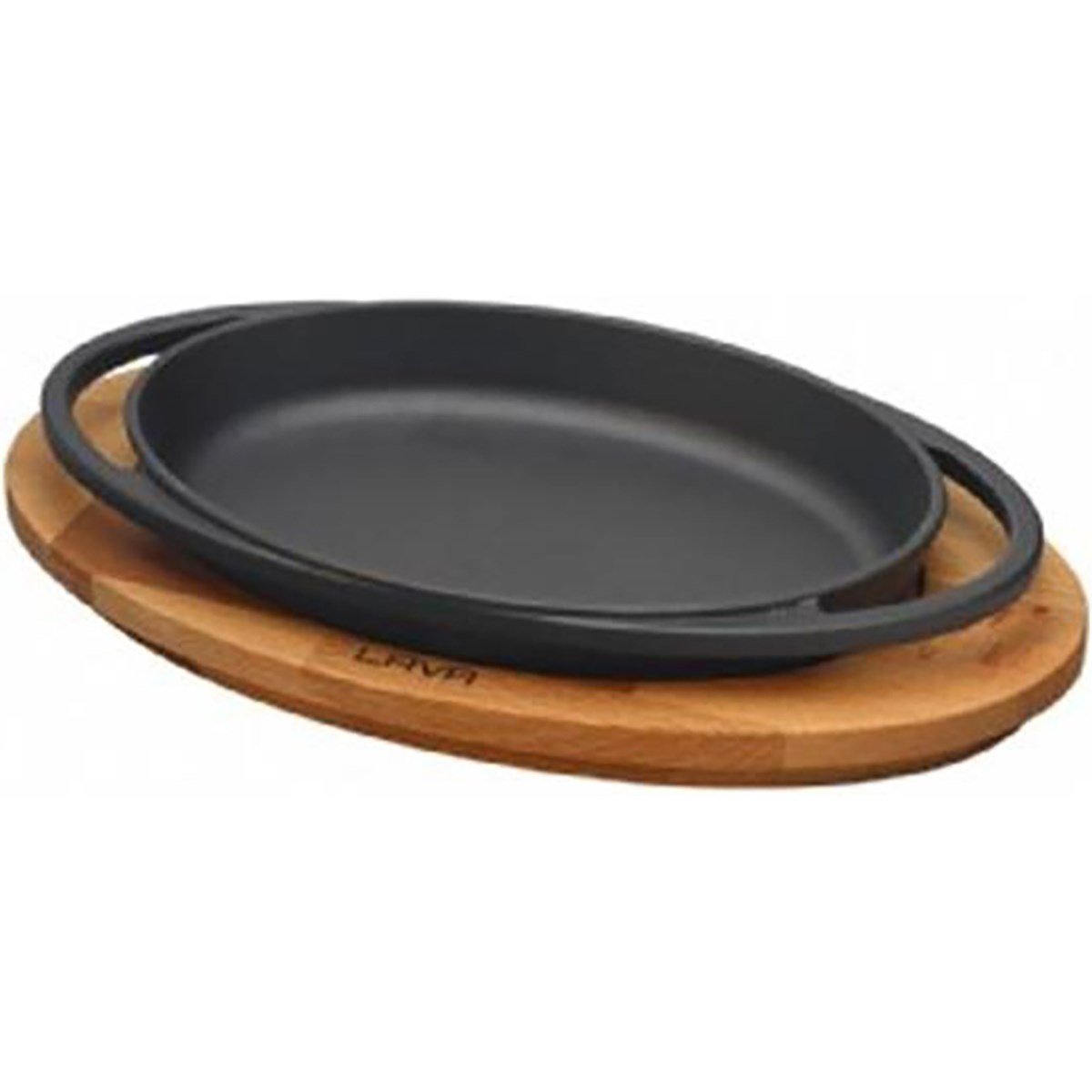 Öztiryakiler Lava Oval Kulplu Tava ve Ahşap Altlıklı. Ölçü 21x14cm. Lv Eco O Tv 2114 K4-TENCERELER - Demasan
