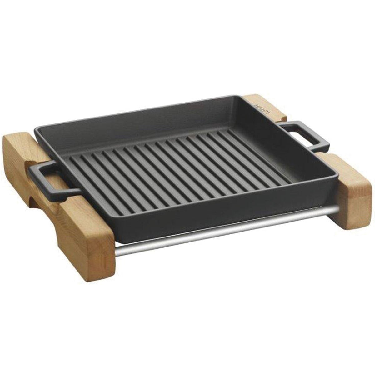 Öztiryakiler Lv Izgara Tava Döküm Metal Kulplu Eco Ahşap Standlı 26x32 2,75 Litre LVECOGT2632T3K4-TENCERELER - Demasan
