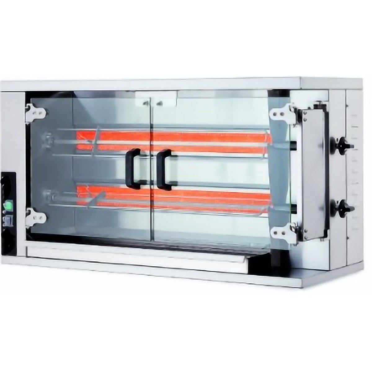 Öztiryakiler Pılıc Cevırme Makinası 2 Şiş 8-10 Pılıc Kapasıte Gazlı-Chicken Rotisseries and Horizantal Kebab Machine - Demasan
