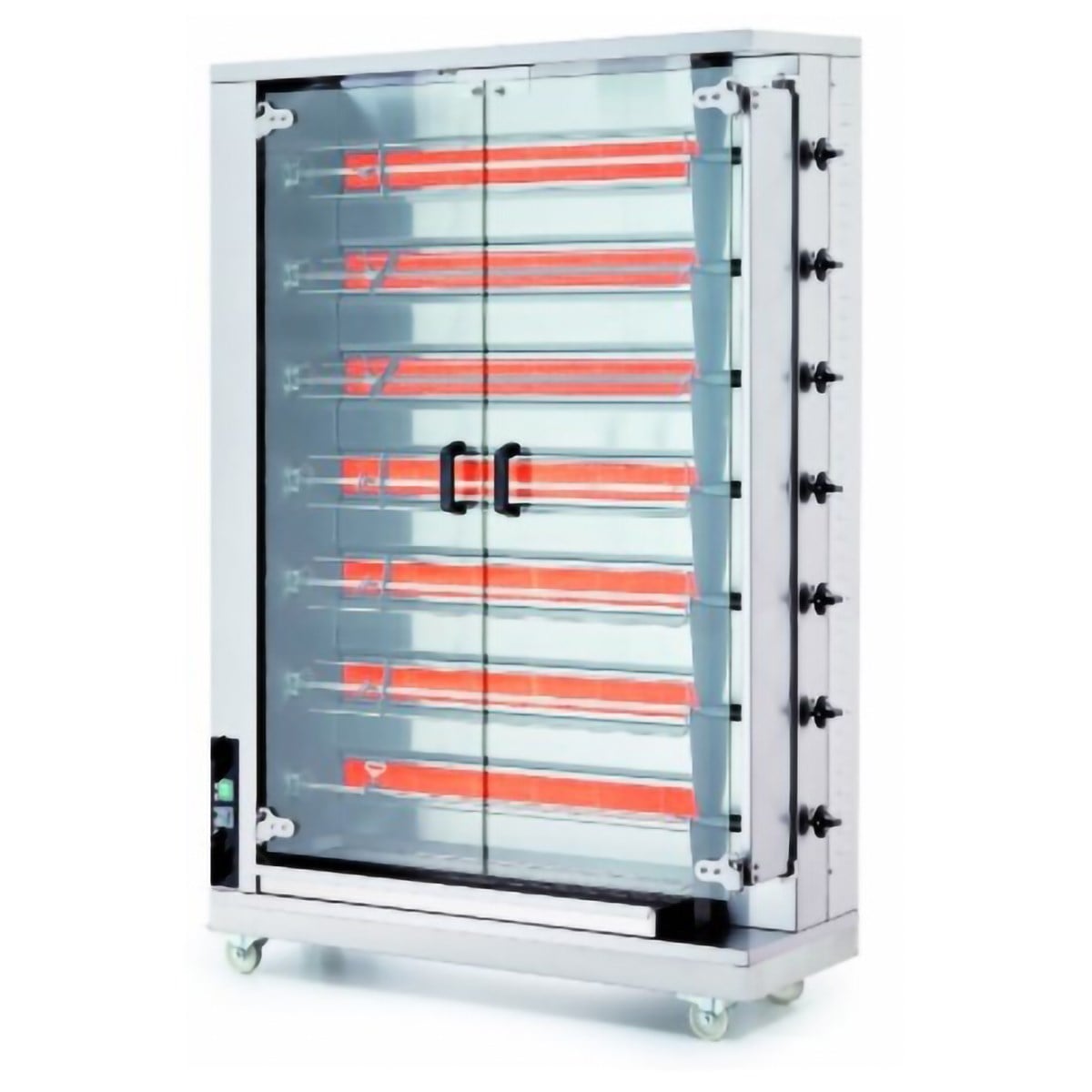 Öztiryakiler Pılıc Cevırme Makinası 7 Şiş 28-35 Pılıc Kapasıte Gazlı-Chicken Rotisseries and Horizantal Kebab Machine - Demasan
