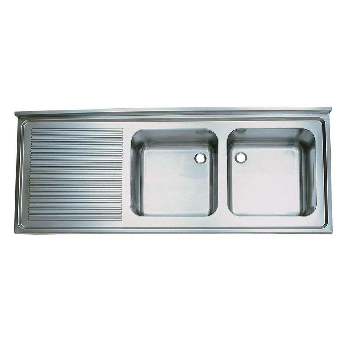 Öztiryakiler Tablalı Evye 180x70 Çift Göz Sol Damlalıklı 50x50x30 Gözlü 1,00 mm-Evye Tablaları ve Kazan Yıkama Evyeleri - Demasan

