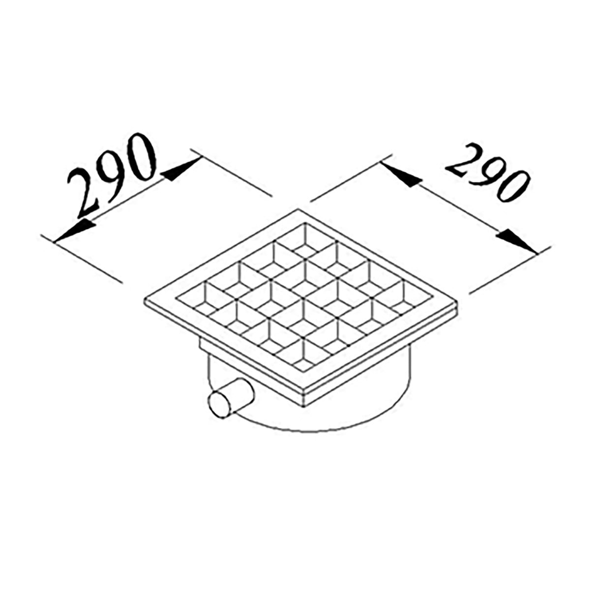 Öztiryakiler Yer Izgarası Tavalı Ortadan Sifonlu -Önden Çıkışlı Q 50 Pvc 290x290-Yer Izgaraları ve Zemin Süzgeçleri - Demasan
