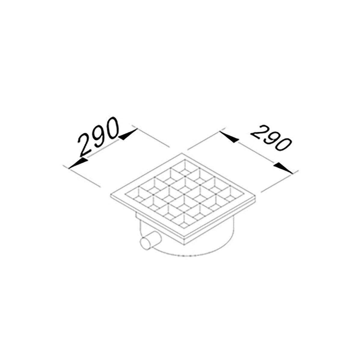 Öztiryakiler Yer Izgarası Tavalı Ortadan Sifonlu -Önden Çıkışlı Q 70 Pvc 290x290-Yer Izgaraları ve Zemin Süzgeçleri - Demasan
