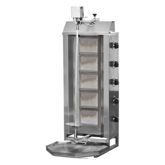 Pimak DO8/M77-1(5P) Gazlı Döner Ocağı, Üstten Motorlu, 5 Radyanlı, 47x75x135 cm-ÜSTTEN MOTORLU DÖNER OCAKLARI  - Demasan
