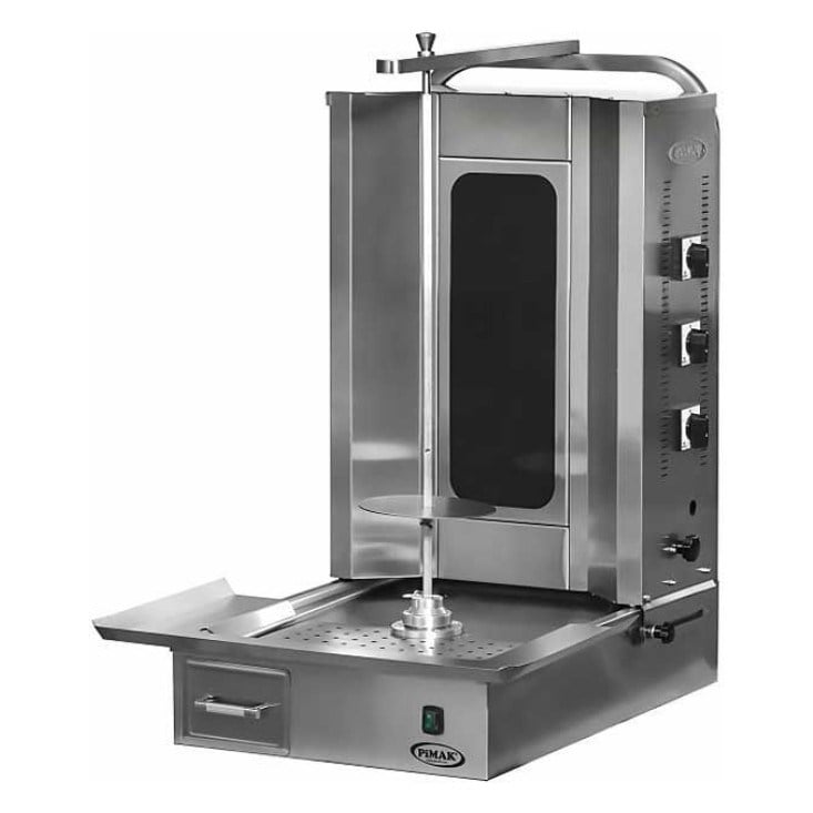 Pimak M077-3E Elektrikli Döner Ocağı, Alttan Motorlu, Camlı, 3 Radyanlı, 50x71x92 cm-ALTTAN MOTORLU DÖNER OCAKLARI  - Demasan
