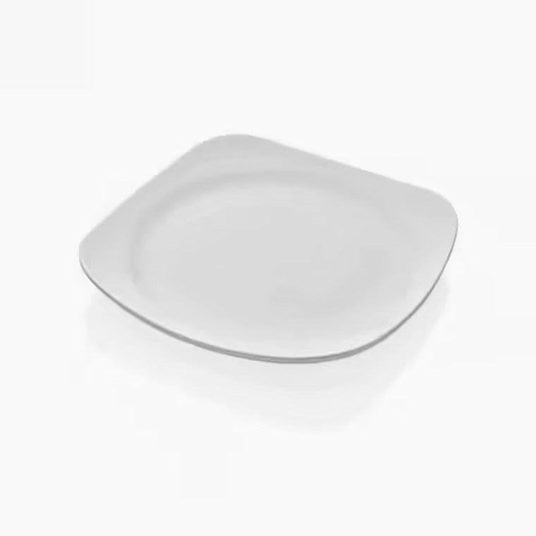 Thermoset Bergama Kare Tabak Ø 26 cm - Porselen Beyazı-Kırılmaz Tabaklar - Demasan
