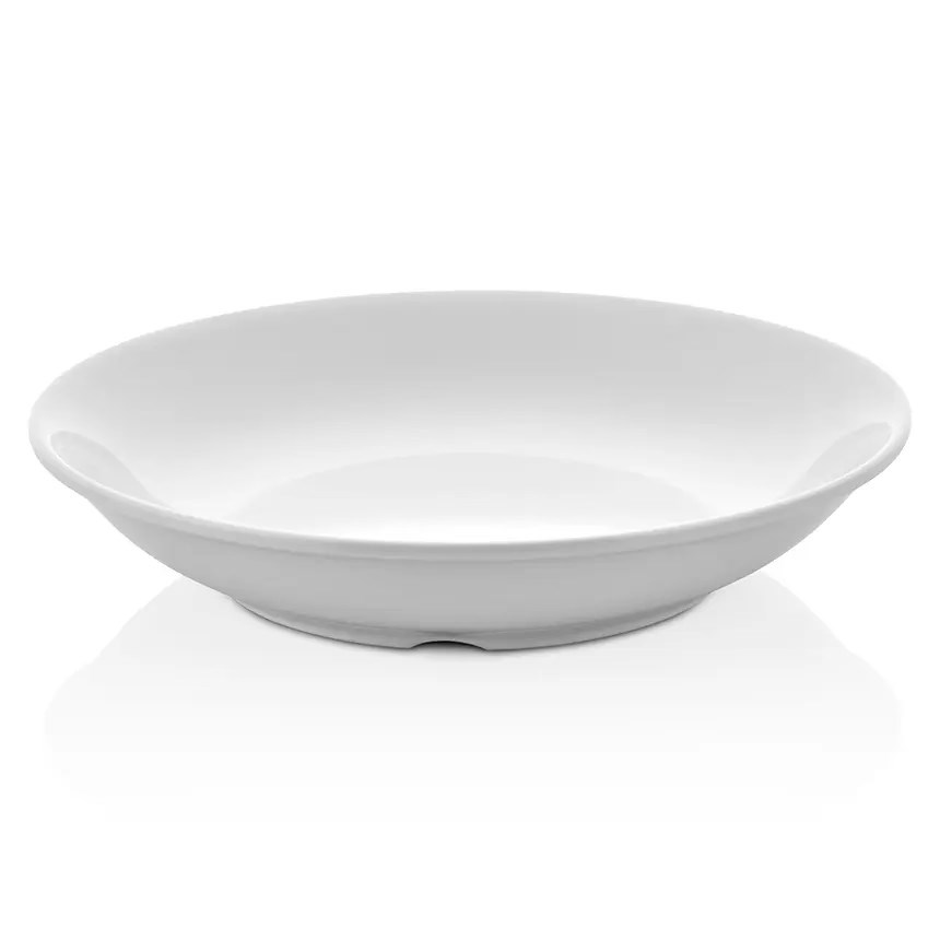 Thermoset Diamond Çukur Tabak Ø 19,5 cm - Porselen Beyazı-Kırılmaz Tabaklar - Demasan
