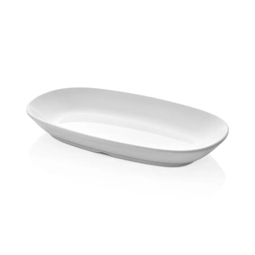 Thermoset Diamond Oval Tabak 25 x 14 cm - Porselen Beyazı-Kırılmaz Tabaklar - Demasan

