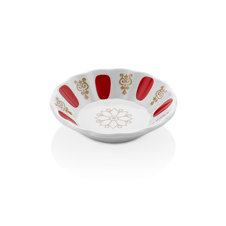 Thermoset Drinkware Kırmızı Eko Çay Tabağı Ø 11 cm - Porselen Beyazı-Kırılmaz Tabaklar - Demasan
