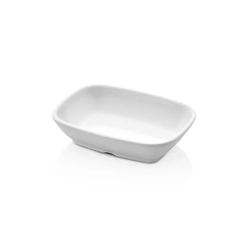 Thermoset International Kare Kayık Tabak 12 x 9 cm - Porselen Beyazı-Kırılmaz Tabaklar - Demasan
