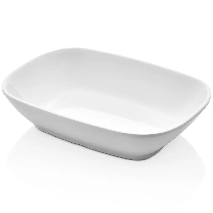 Thermoset International Kare Kayık Tabak 20 x 14,5 cm - Porselen Beyazı-Kırılmaz Tabaklar - Demasan
