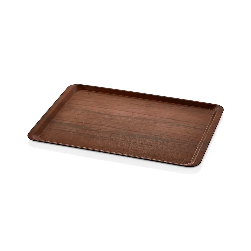 Thermoset Lamine Dikdörtgen Tepsi Ceviz 43 x 61 cm-Kırılmaz Sürahi ve Tepsiler - Demasan
