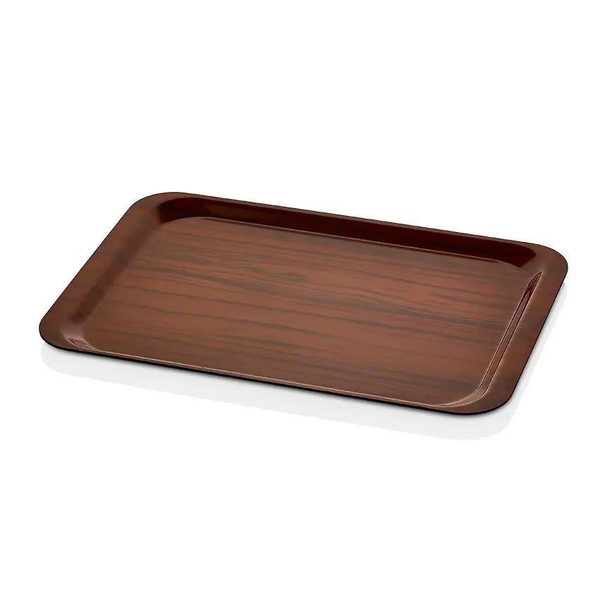 Thermoset Lamine Dikdörtgen Tepsi Ceviz 34 x 49 cm-Kırılmaz Sürahi ve Tepsiler - Demasan
