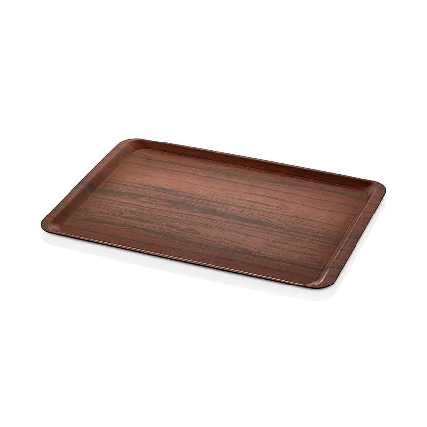 Thermoset Lamine Kaymaz Dikdörtgen Tepsi Ceviz 43 x 61 cm-Kırılmaz Sürahi ve Tepsiler - Demasan
