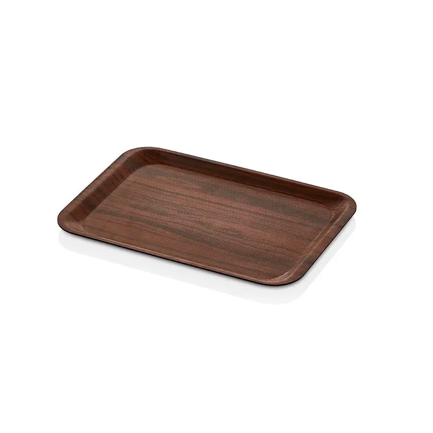 Thermoset Lamine Kaymaz Dikdörtgen Tepsi Ceviz 24 x 34 cm-Kırılmaz Sürahi ve Tepsiler - Demasan
