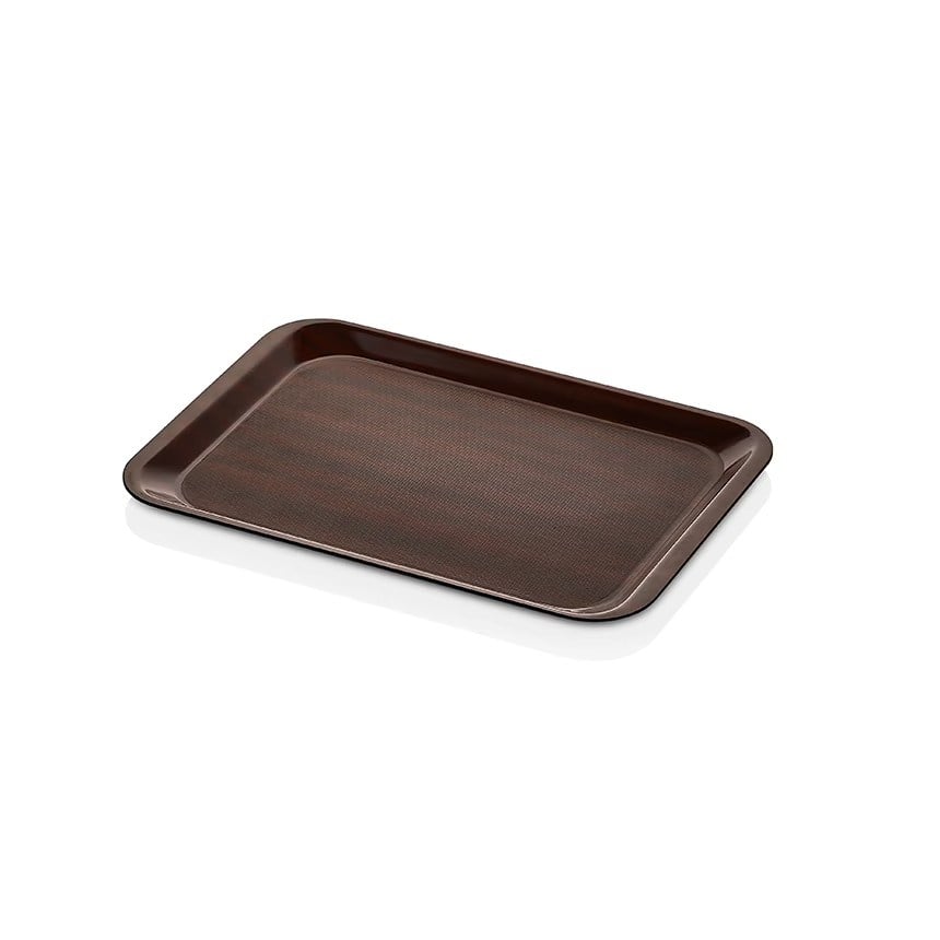 Thermoset Lamine Kaymaz Dikdörtgen Tepsi Maun 24 x 34 cm-Kırılmaz Sürahi ve Tepsiler - Demasan
